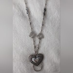 Silvertone Heart Lanyard